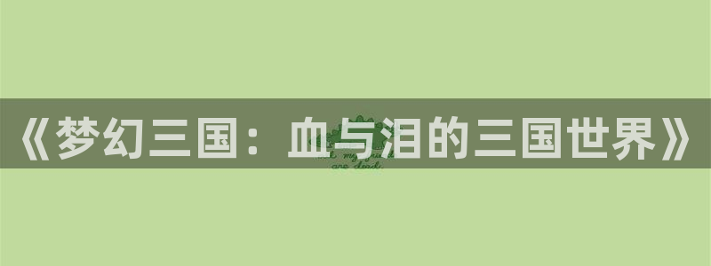高德娱乐app：《梦幻三国：血与泪的三国世界》